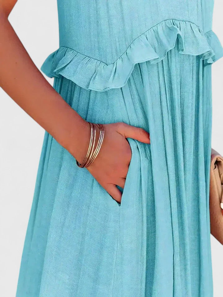 Anise | Women's Elegant Draped Tiered Maxi Dress