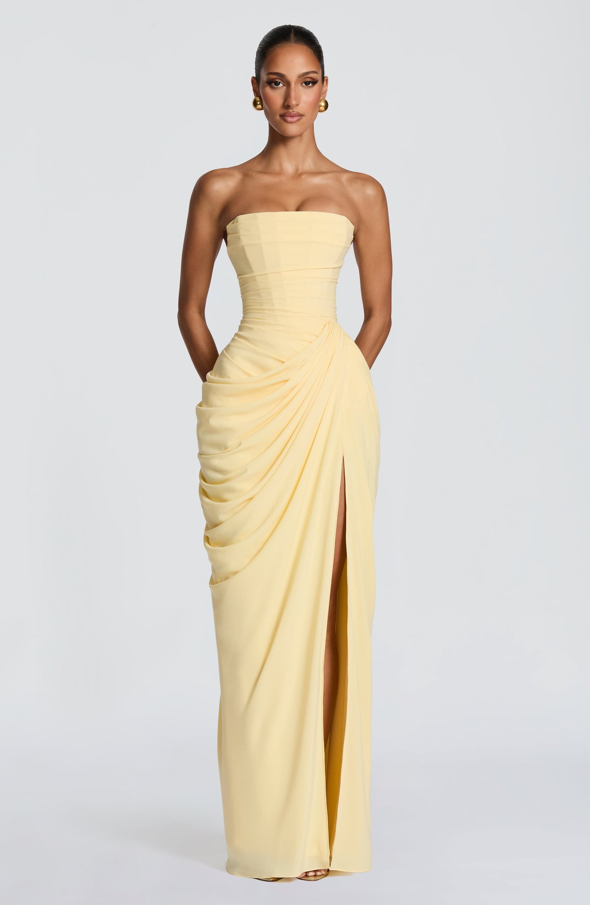 Harper | Women's Strapless Corset Maxi Dress
