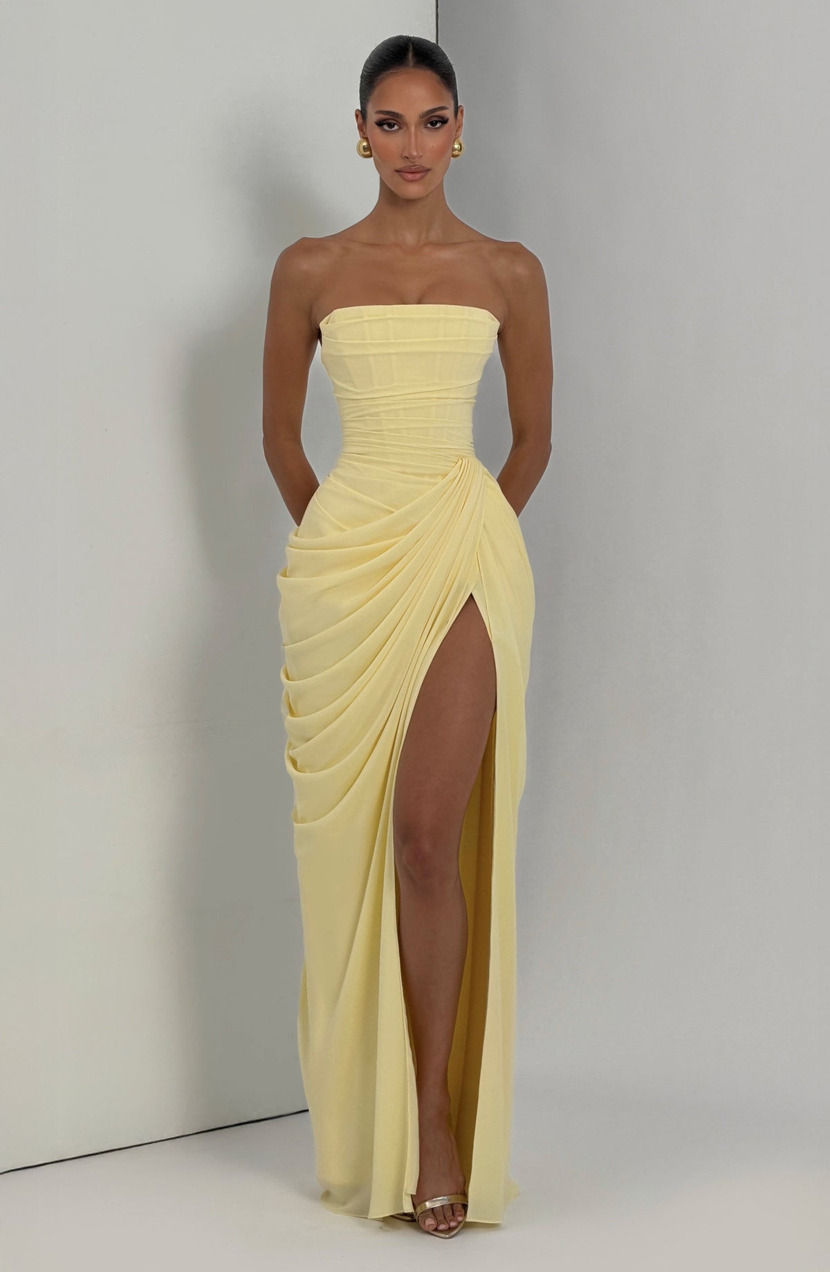 Harper | Women's Strapless Corset Maxi Dress