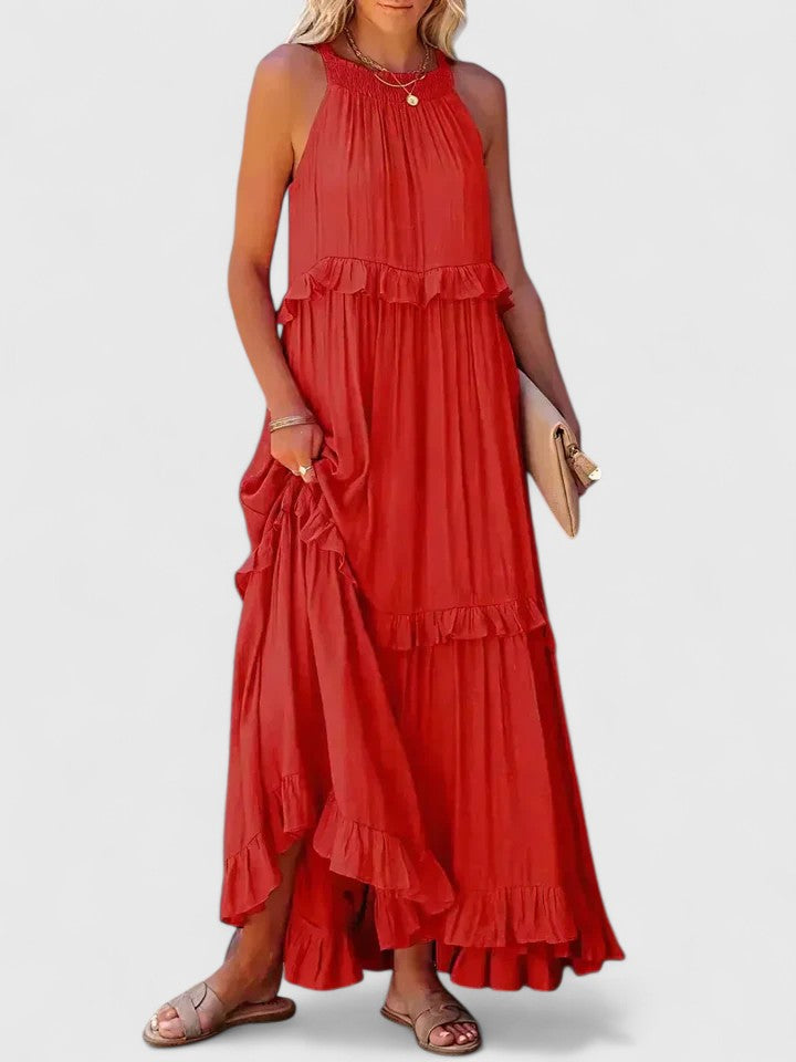 Anise | Women's Elegant Draped Tiered Maxi Dress