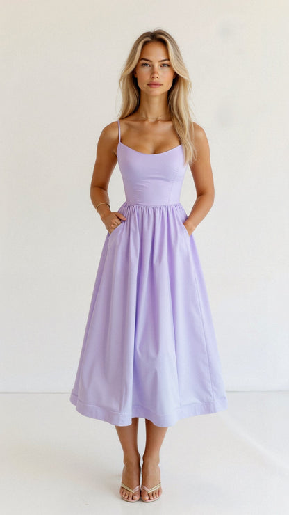 Georgia | Women's Classic Spaghetti Strap A-line Dress