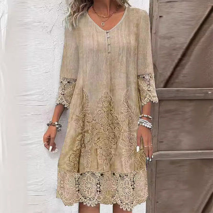 Briar | Women's Classic Long Sleeve Boho Midi Dress